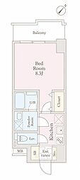 渋谷区代々木1丁目マンション 1Kの間取図画像
