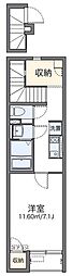 レオネクストルーチェ 2階1Kの間取り