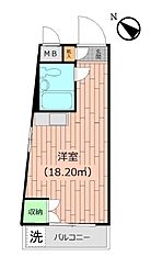 アサミハイツ 1Kの間取図画像
