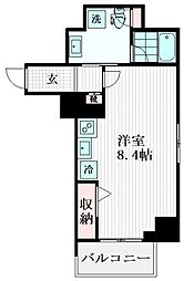 ハイリーフ上野 3階ワンルームの間取り