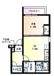 Osaka Metro谷町線 野江内代駅 徒歩9分の賃貸アパート 2階1DKの間取り