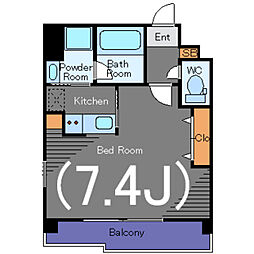 レジデンスみその 3階1Kの間取り