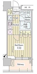 ユニゾンタワー東中野 1Kの間取図画像