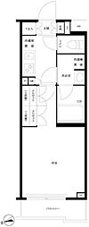 ルーブル大森西 1階1Kの間取り