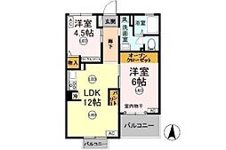 グランディール山中 1階3DKの間取り