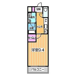 オリエンタルヴィラ 1Kの間取図画像