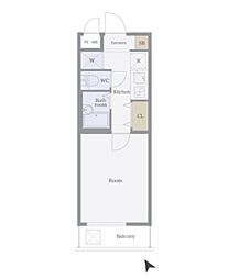 東急池上線 雪が谷大塚駅 徒歩6分の賃貸マンション 4階1Kの間取り