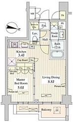 ル・シュクレ永福 3階1LDKの間取り
