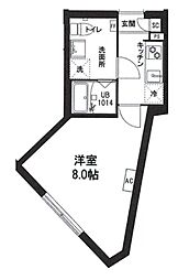 レピュア青砥レジデンス 4階1Kの間取り