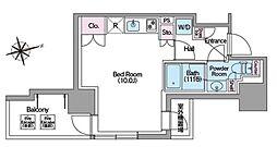 コンフォリア東新宿ステーションフロント 3階ワンルームの間取り