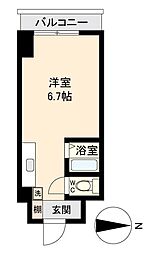 アソルティ東二番丁 ワンルームの間取図画像