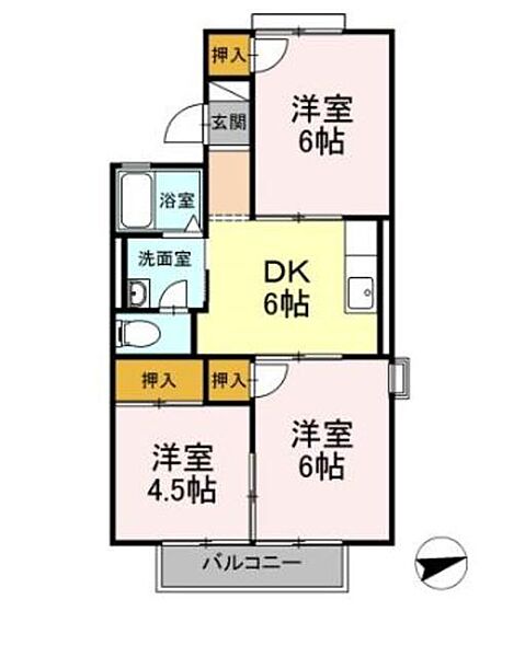 静岡県富士市蓼原(賃貸アパート3DK・2階・54.53㎡)の写真 その2