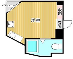 バンビ白山第四ビル ワンルームの間取図画像