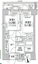 ルフレプレミアム町屋 2Kの間取図画像
