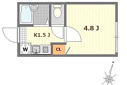 ノーザンロード小岩 1Kの間取図画像