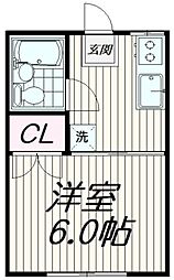 エクサ上池台 1Kの間取図画像