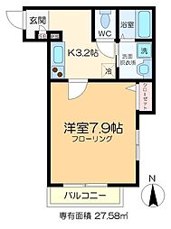 クラーレスハイム 1Kの間取図画像