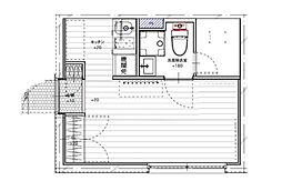 Ludens大崎ANNEX 4階ワンルームの間取り