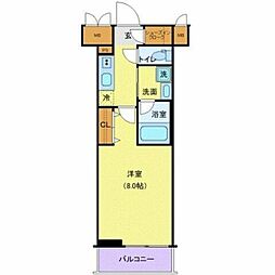 東京メトロ有楽町線 辰巳駅 徒歩9分の賃貸マンション 6階1Kの間取り