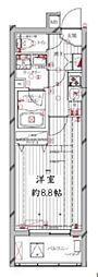 レガリス洗足池 1Kの間取図画像