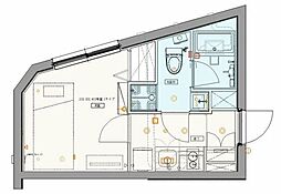crostone大山 1Kの間取図画像