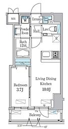 スタイリオ渋谷南平台 3階1LDKの間取り