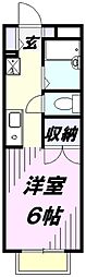 秀弘 1Kの間取図画像