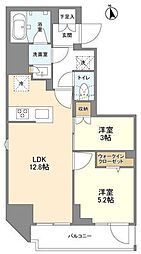 リビオメゾン上野松が谷 2LDKの間取図画像