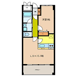 オルゴグラート鶴見 1LDKの間取図画像
