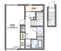 レオネクストMKヴィヴレ 2階1Kの間取り