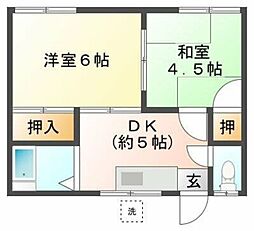 マミーハイツ 2Kの間取図画像