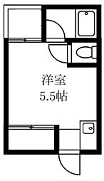 恵比寿セントラル 2階ワンルームの間取り