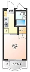 ハイタウン大倉山No.3 1Kの間取図画像