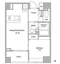 BPRレジデンス蔵前 1LDKの間取図画像