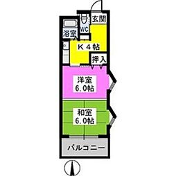 パークサイド黒川 1Kの間取図画像