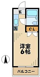 グリーンヒルズ多摩センター 3階1Kの間取り