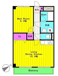 アノンテラス新百合ヶ丘 1LDKの間取図画像