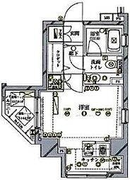 アクロス文京 2階ワンルームの間取り