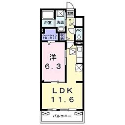 エクセレンスジーニアス 1LDKの間取図画像