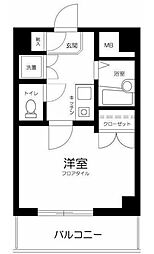 プレール中村橋 3階1Kの間取り