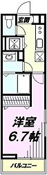 プランドール・アデン 1Kの間取図画像