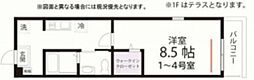 QUIET CRAB HOUSE 花月(仮) 1Kの間取図画像