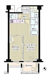 プライムアーバン東中野コート 1LDKの間取図画像