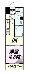 リヴシティ八王子 1DKの間取図画像