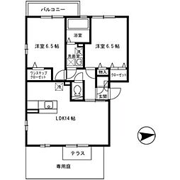 ラヴィーテ北花田 2LDKの間取図画像