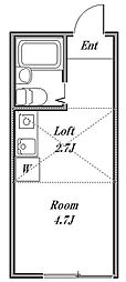 MDM赤羽岩淵2 ワンルームの間取図画像