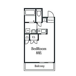 アンリシェール橋本A ワンルームの間取図画像
