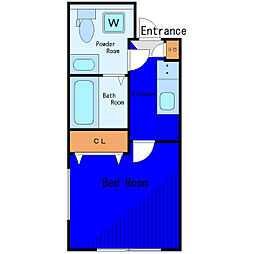 京急本線 大森町駅 徒歩7分の賃貸アパート 3階1Kの間取り