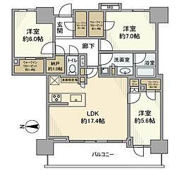 幕張ベイパークスカイグランドタワー 3LDKの間取図画像