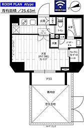 ステージファースト上野松が谷アジールコート 1階1Kの間取り